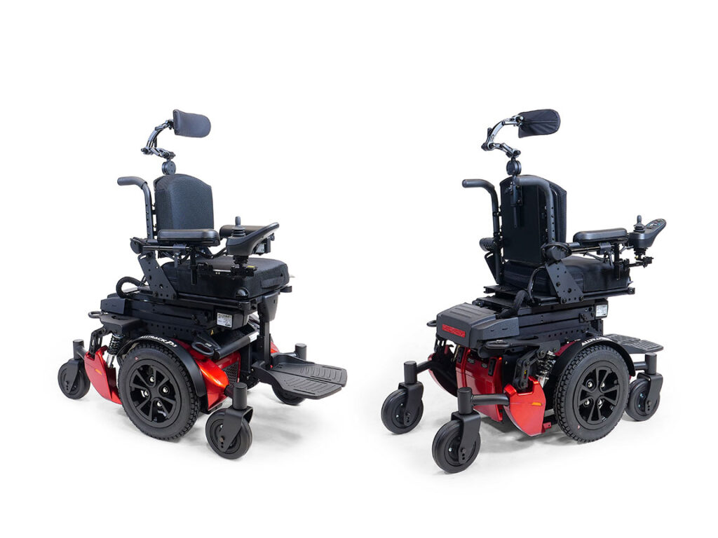 Alltrack P3 (Hybride) fauteuil roulant pédiatrique motorisé - Rouge Bonbon