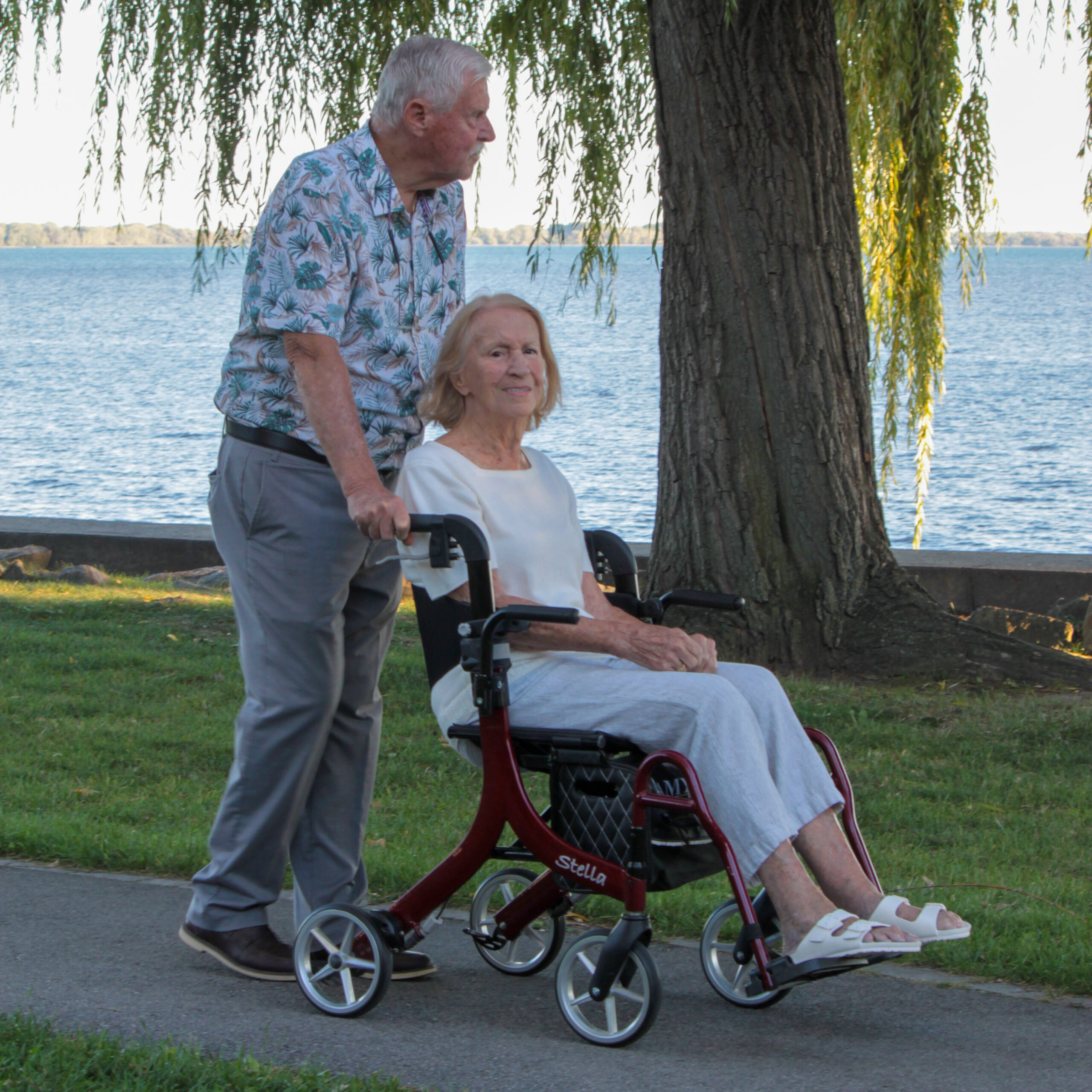 Amylior Stella rollator outdoor walk by water